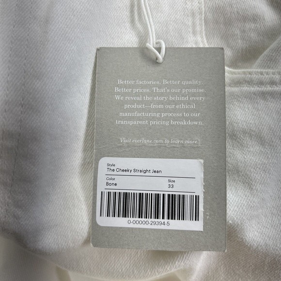 Everlane Jeans Womens 33 90sCheeky Straight Jean High Rise Straight Regular Bone - Picture 3 of 8